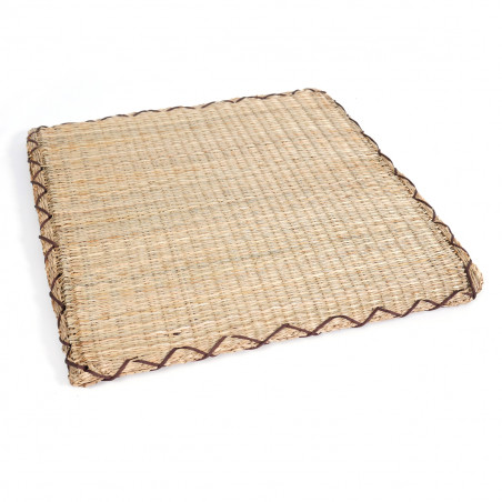 coussin carré Zabuton en paille de riz 45 x 45 x H2,5cm