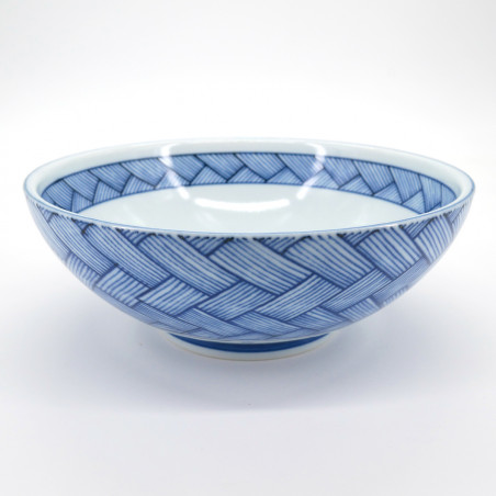 Cuenco japonés de cerámica para ramen, azul - AO