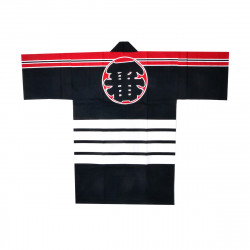 haori veste traditionnelle japonaise noire en coton pour festival matsuri ICHIBAN