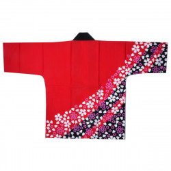 Chaqueta de algodón japonesa roja tradicional haori, SAKURA, rojo