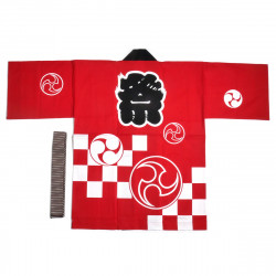 Giacca di cotone giapponese haori per il festival di matsuri, ICHIMATSU, scacchiere