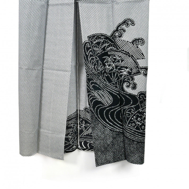 japanischer prestige yukata für frauen, NAMIZENSU, schwarz