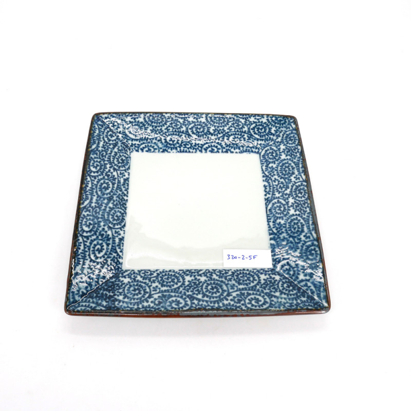 japanische quadratische Platte, AI KARAKUSA, blau