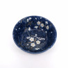 ciotola di zuppa giapponese in ceramica blu, HIWA, i fiori