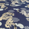 tela japonesa azula, 100% algodón, dragon