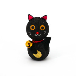bambola giapponese, fatta di carta - okiagari, MANEKINEKO, gatto nero