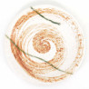 japanische weiße und orange runde platte aus keramik, HISUI, wirbelwind
