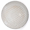 Japanische runde Keramikplatte, YAGASURI, weiß