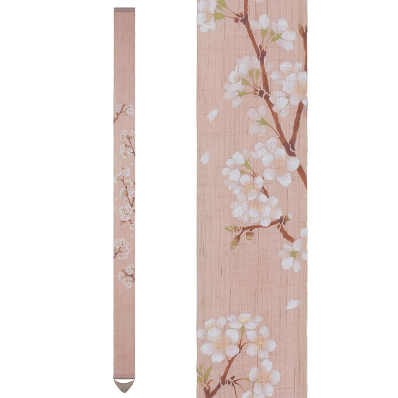 Fine Japanese tapestry in hemp, hand painted, SAKURA, Cherry tree