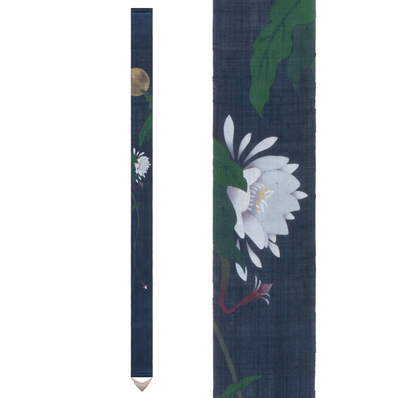Fine Japanese tapestry in hemp, hand painted, GEKKA BIJIN, Beauty of the moon