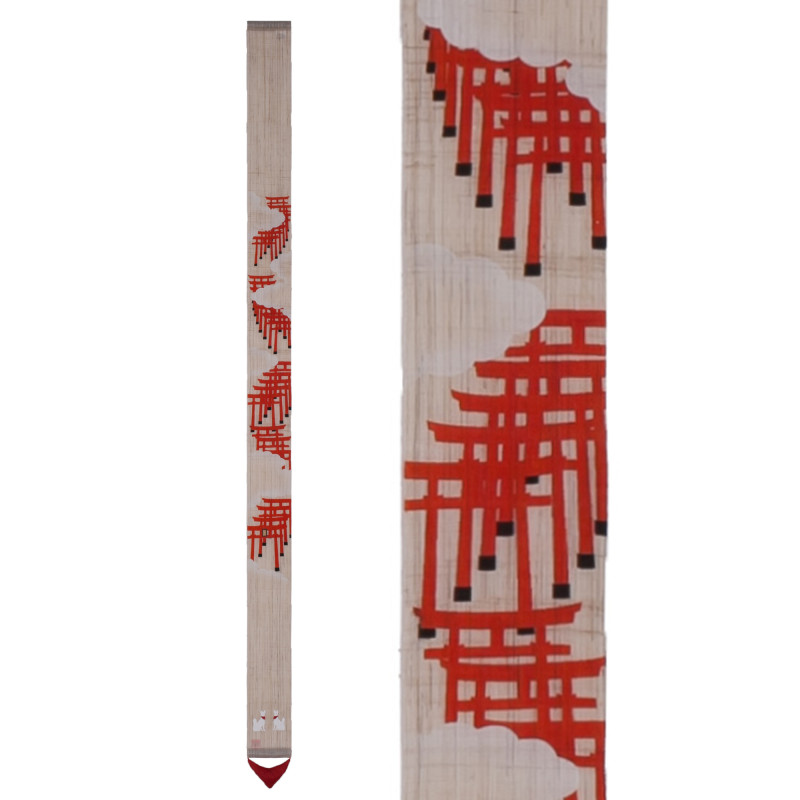 Feiner japanischer Wandteppich aus Hanf, handbemalt, SENBON TORII​​​​​​​