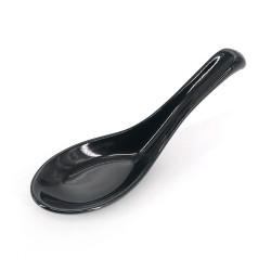 Japanese ceramic spoon, YUNAITEDDO, black