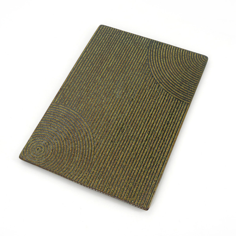Japanese rectangular ceramic plate - MIDORI - green