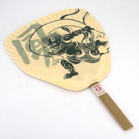 abanico japonés no plegable uchiwa,  FUJIN RAIJIN