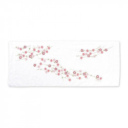 Petite Serviette japonaise en coton motif fleur de cerisier, SAKURA, 34 x 88 cm