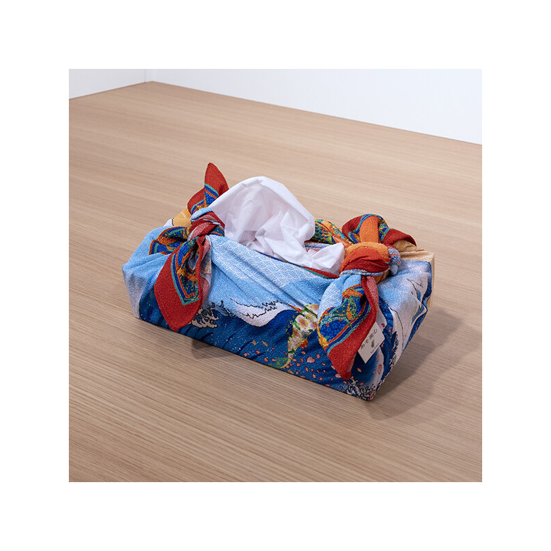 Furoshiki japonais en polyester, NAMIKOI, bleu