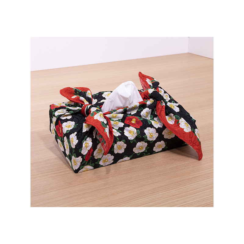 Furoshiki japonais en polyester, TSUBAKI, rouge