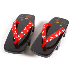 the pair of Japanese lacquered Geta clogs, UME 5