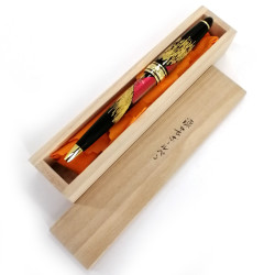 Bolígrafo, negro en caja de madera, monte fuji, KUROFUJI