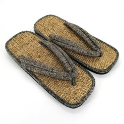 paio di sandali giapponesi zori di erba marina, DENIM, grigio