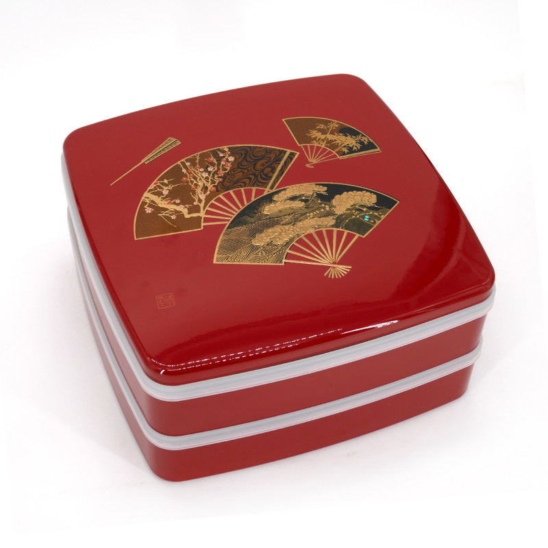 Large jyubako lunch box, MIYABI, red