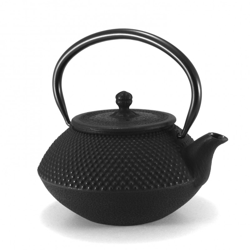 Japan cast iron teapot, OIHARU MARU ARARE 0,8lt, black