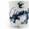 Tazza bianca giapponese, modello drago, blu, RYU