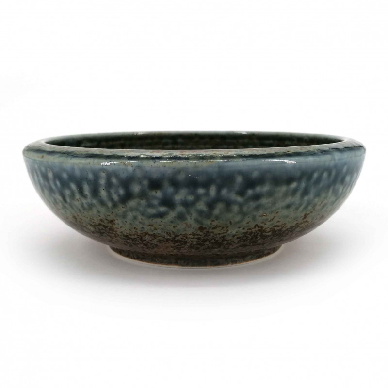 Japanische keramische Suppenschüssel Ø17x6,2cm, SUNAJI, blau und braun