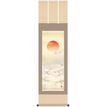 Japanisches Kakemono Kakejiku, Sonnenuntergang - NICHIBOTSU