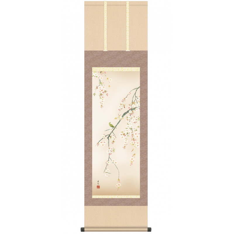 Kakemono giapponese kakejiku ramo di sakura - PURAGUIN