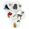 Set di 5 piccole tazzine in ceramica giapponese, illustrazioni tradizionali - DENTO
