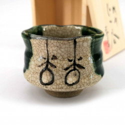 Traditionelle japanische Keramik-Sake-Tasse, ORIBE
