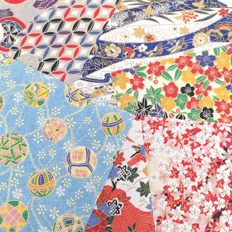 Set di 6 carte origami giapponesi per la decorazione della tavola, ORIGAMI TEBURU