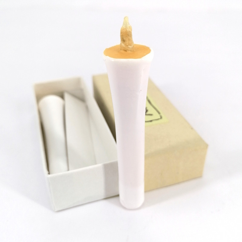 Set of two Japanese white candles, SHIRO KYANDORU