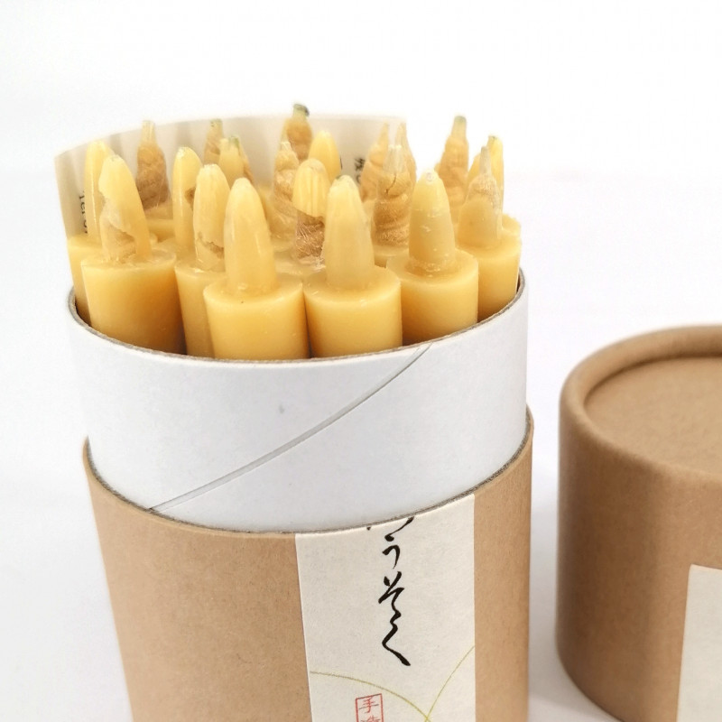 Lot de vingt petites bougies blanches japonaises, SHIRO KYANDORU