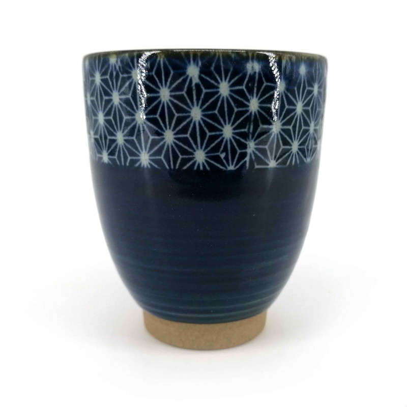 Tasse à thé japonaise en céramique, bleu foncé, ASANOHA