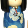 bambola di legno giapponese - kokeshi, AIKO, blu