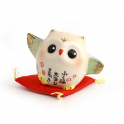 Japanese ceramic owl, OATARI-MANEKI, 4.5 cm
