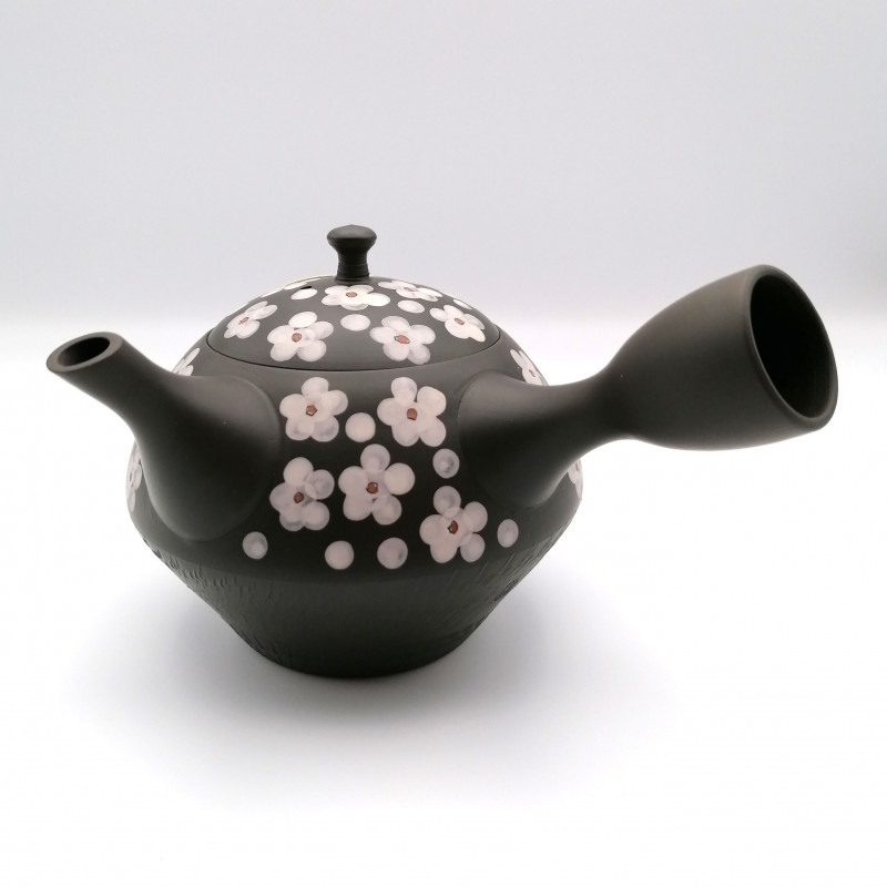 Teiera giapponese tokoname kyusu, UME, fiori di pruno