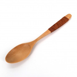 Light wood spoon and brown cord, MOKUSEI SUPUN