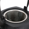 Black enameled Japanese cast iron teapot, ROJI SQUARE, 1lt