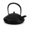Black enameled Japanese cast iron teapot, ROJI ITOME, 1.2 lt