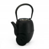 Black enameled Japanese cast iron teapot, ROJI TSUTSUGATA HAKEME ARARE, 0.4lt