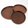 plateau rond marron en bois , MARUBON, marron foncé