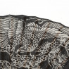 Éventail japonais noir en coton et bambou motif bambous et tigre, MATSU TAKA, 22cm