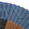 Éventail japonais bleu en coton et bambou, AOI, 22cm