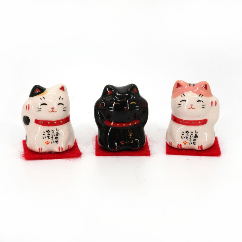 set of 6 japanese cats, MANEKINEKO, lucky charm