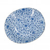 set of 5 Japanese round plates , AIE KAWARI, blue and white