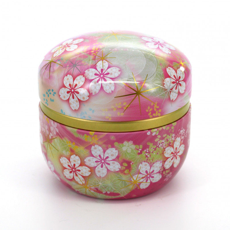 Japanese pink metal tea caddy, SUZUKO VIDRO, 150gr