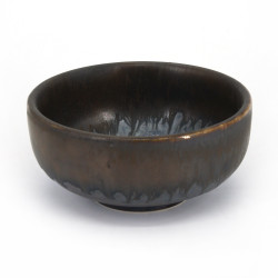 Small japanese ceramic vessel, brown and drips - SHIZUKU